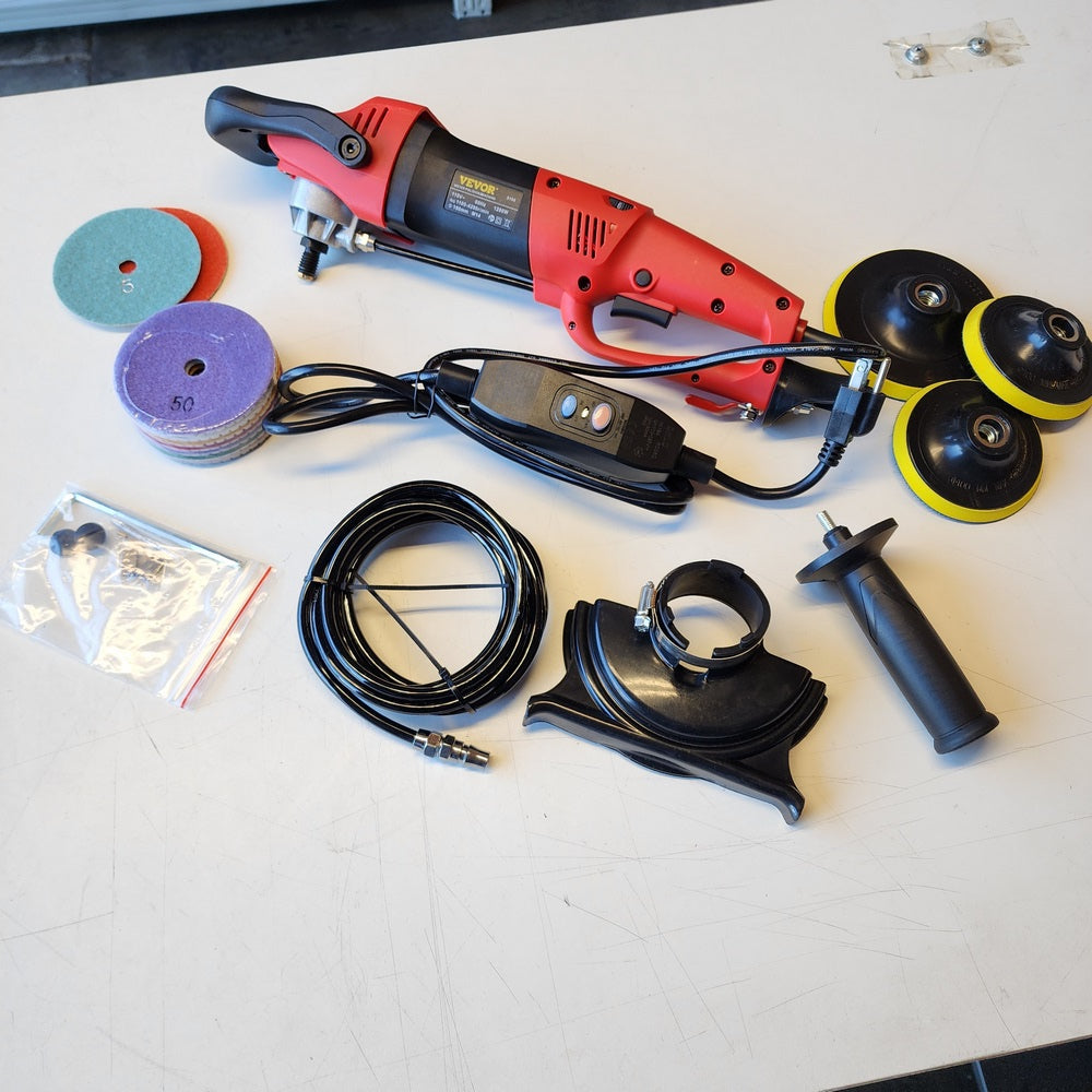 Wet Polisher New 10 A Corded 4 in. and 5 in. Pads Grinder Sander Polisher With 59 in (SSPGJYPJT110VZL) Wet Polisher New 10 A Corded 4 in. and 5 in. Pads Grinder Sander Polisher With 59 in (SSPGJYPJT110VZL)